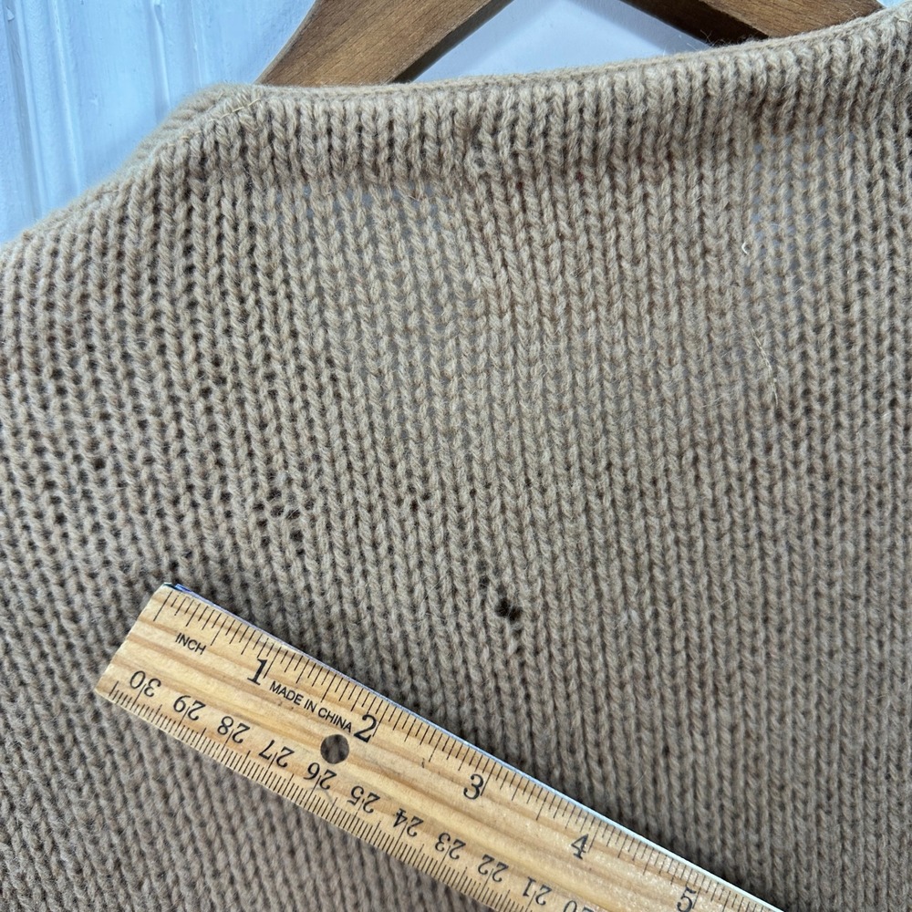 Vintage 1960s Jantzen Shetland Wool Cardigan M Camel Brown Made USA Grandpa - Picture 7 of 9